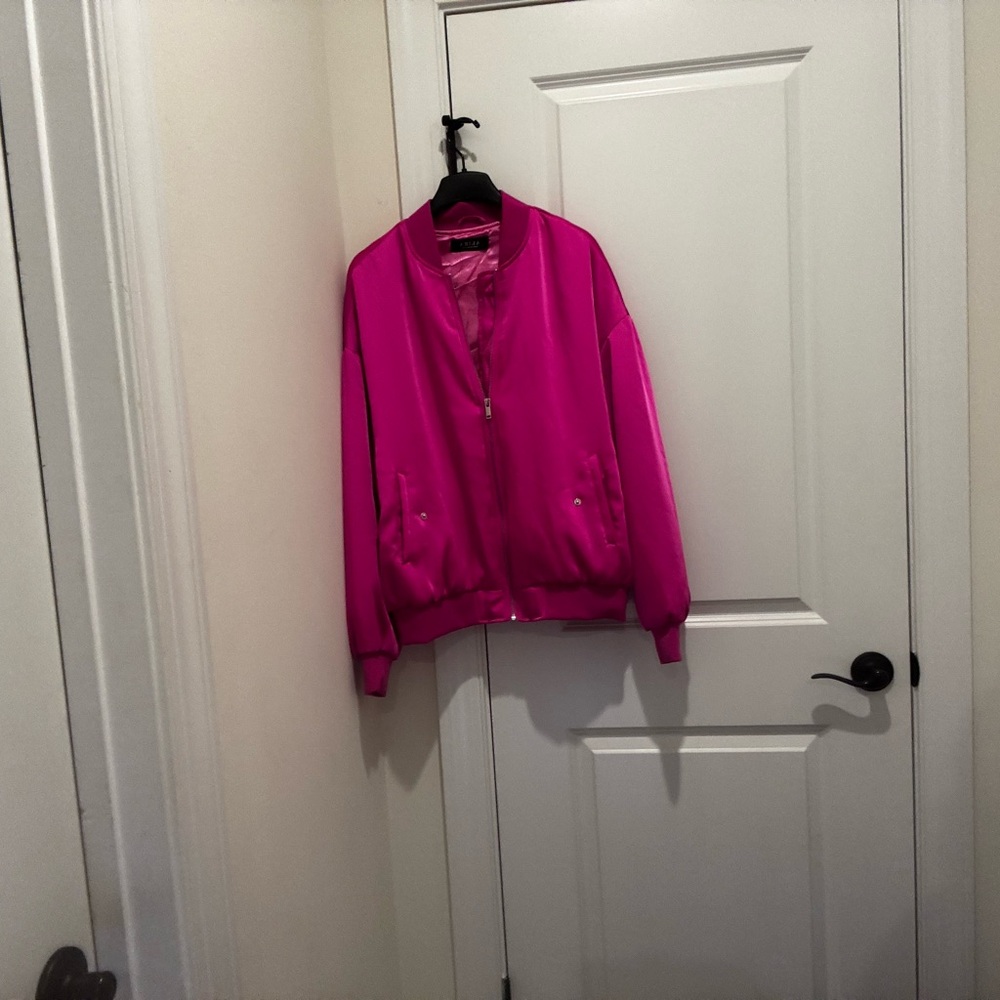 AKIRA Fuchsia Bomber Jacket